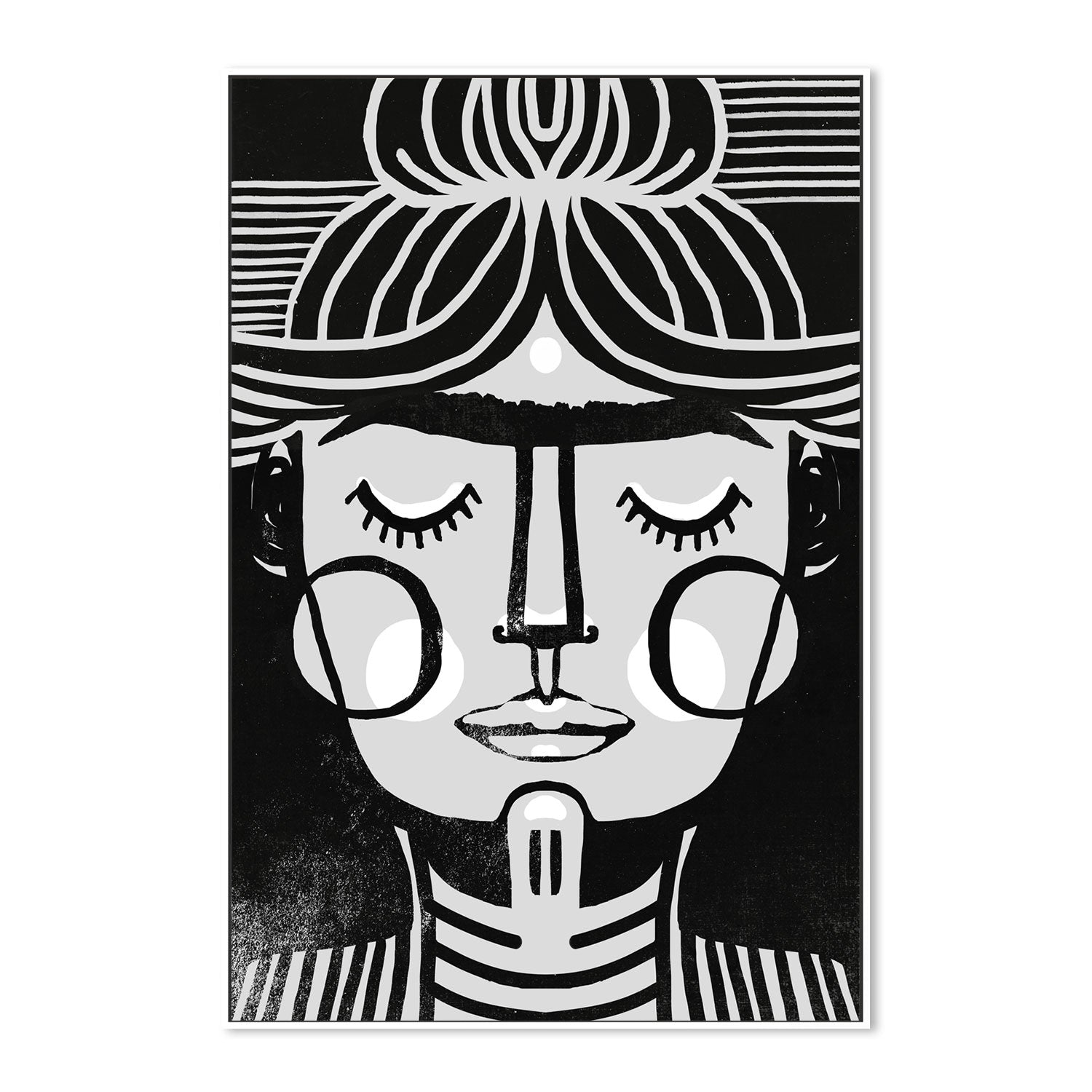 wall-art-print-canvas-poster-framed-Dreaming Frida In Black And White , By Treechild-GIOIA-WALL-ART