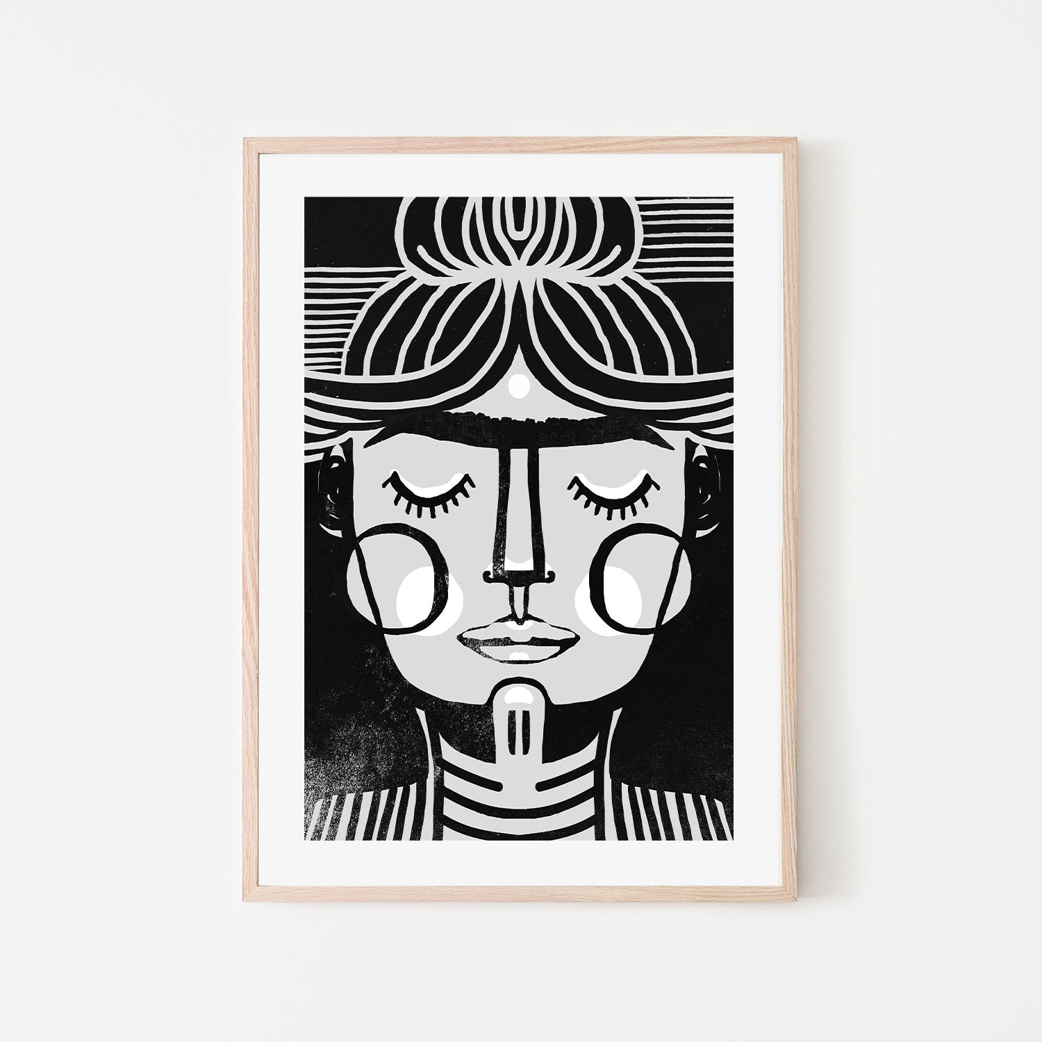 wall-art-print-canvas-poster-framed-Dreaming Frida In Black And White , By Treechild-GIOIA-WALL-ART
