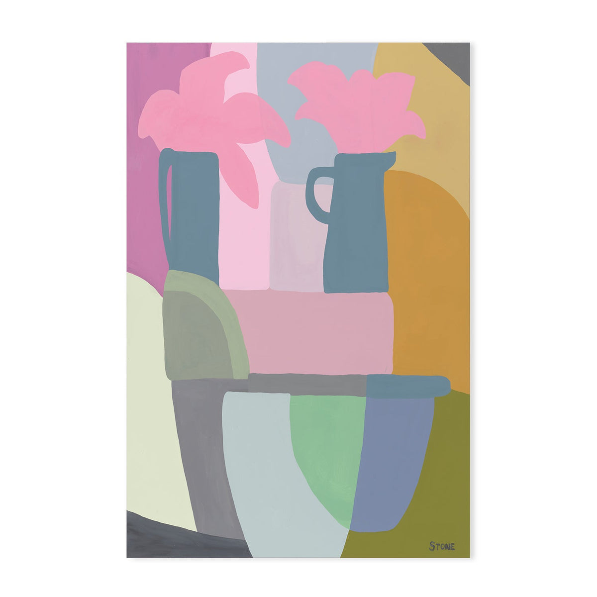 wall-art-print-canvas-poster-framed-Dreamy Contours, Style A, B & C, Set Of 3 , By Belinda Stone-GIOIA-WALL-ART