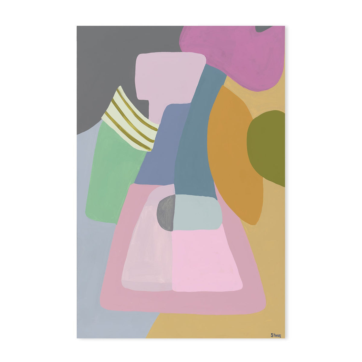 wall-art-print-canvas-poster-framed-Dreamy Contours, Style A, B & C, Set Of 3 , By Belinda Stone-GIOIA-WALL-ART