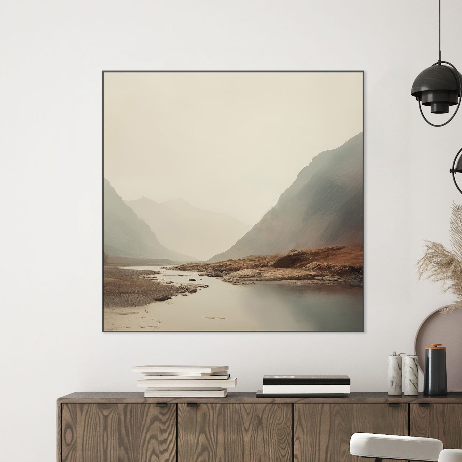 wall-art-print-canvas-poster-framed-Dreamy Mountain Mirage, Style A-2
