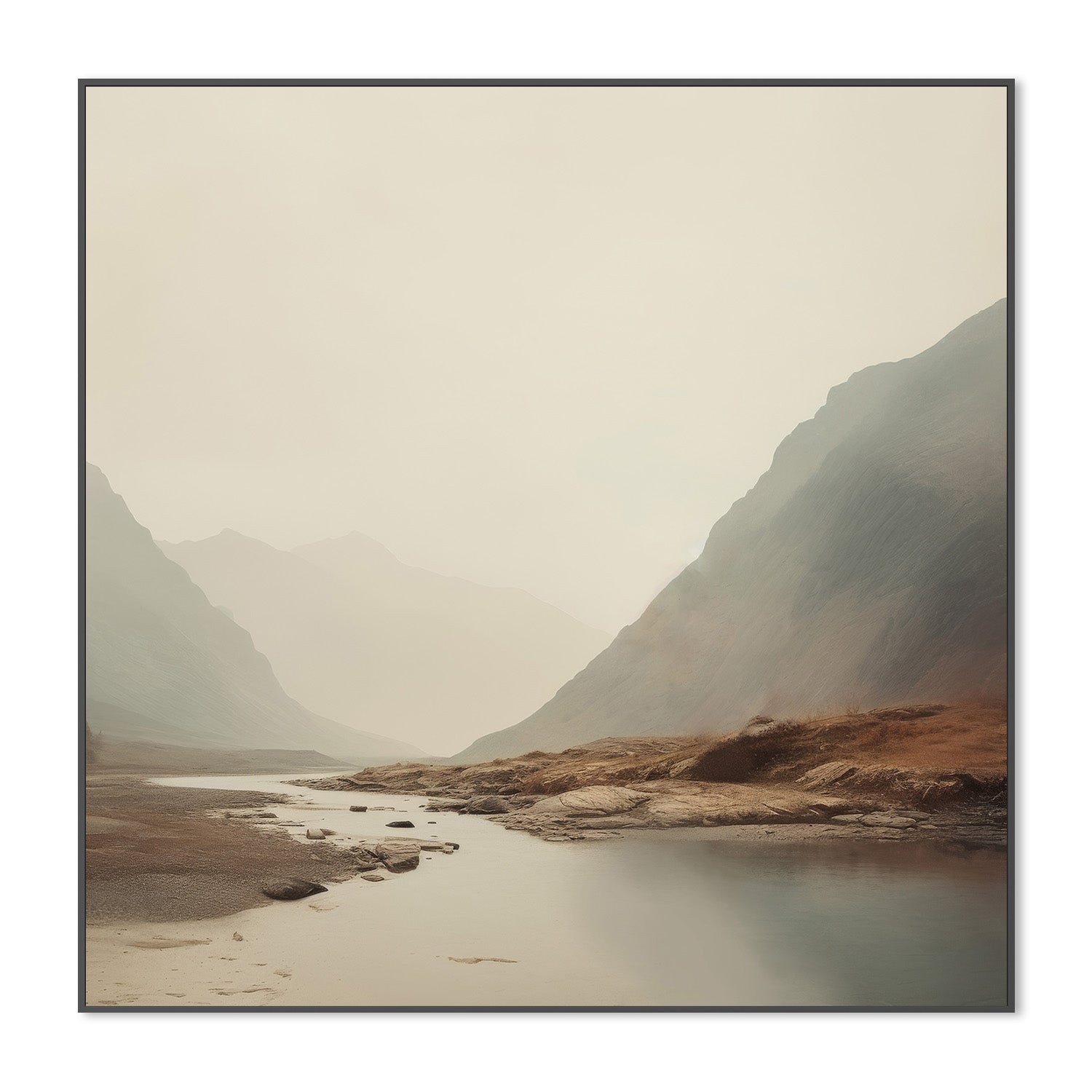 wall-art-print-canvas-poster-framed-Dreamy Mountain Mirage, Style A-3