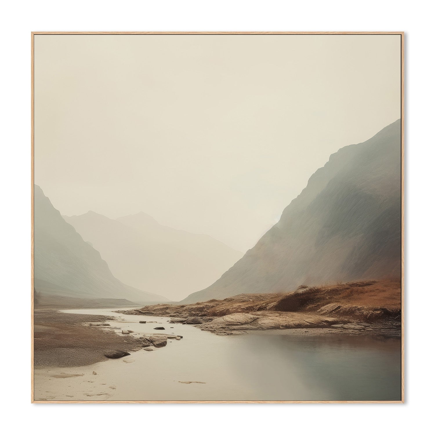 wall-art-print-canvas-poster-framed-Dreamy Mountain Mirage, Style A-4