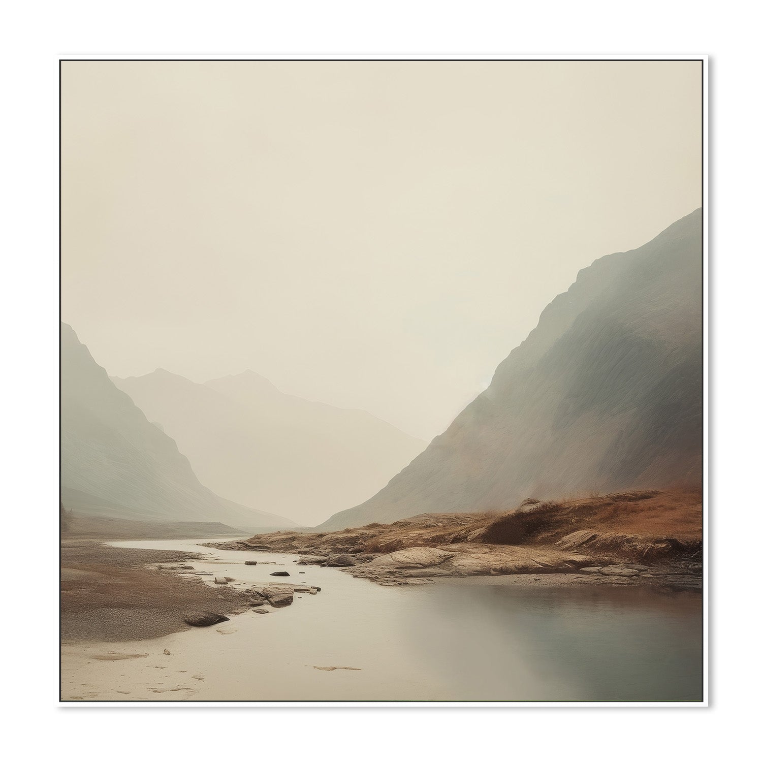 wall-art-print-canvas-poster-framed-Dreamy Mountain Mirage, Style A-5