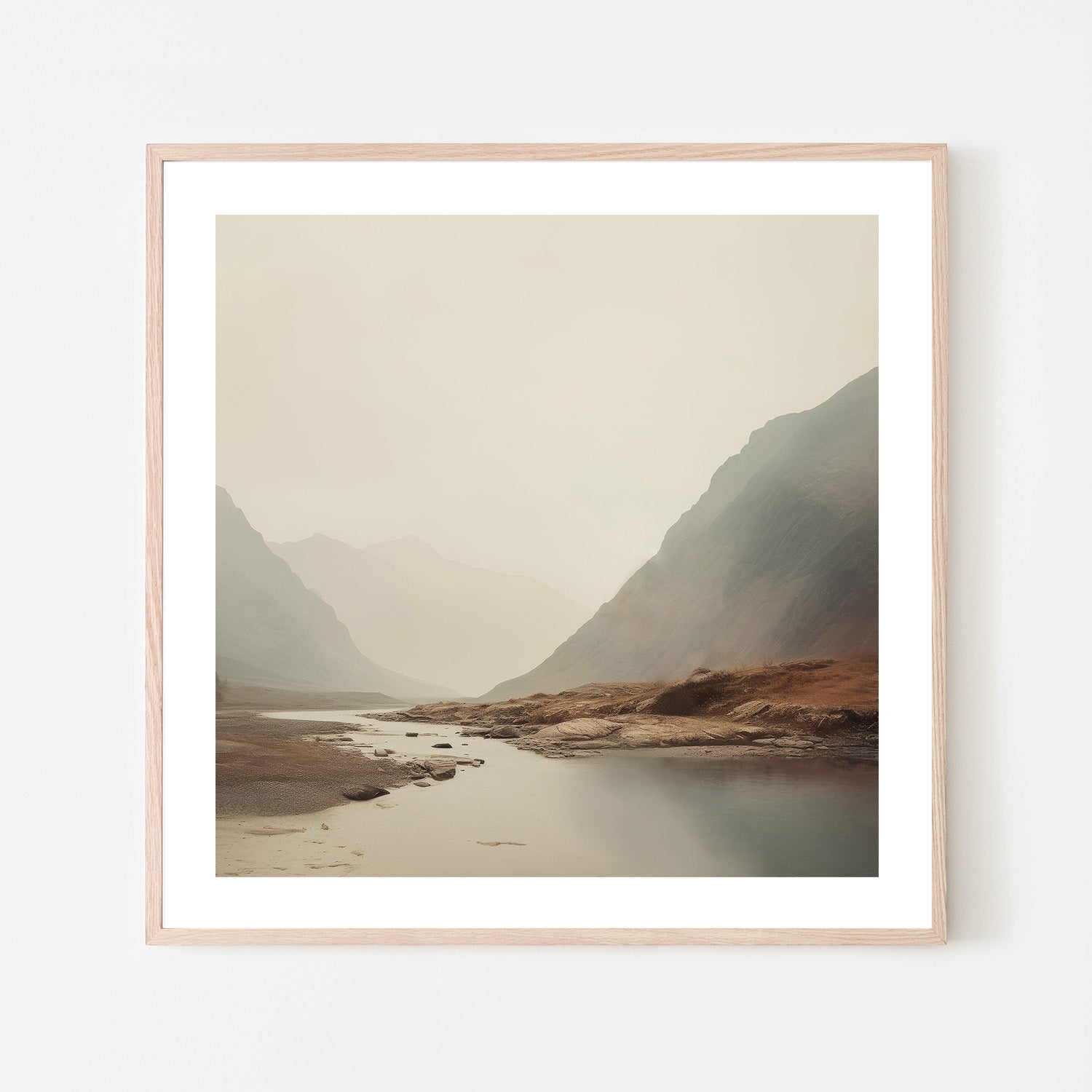 wall-art-print-canvas-poster-framed-Dreamy Mountain Mirage, Style A-6
