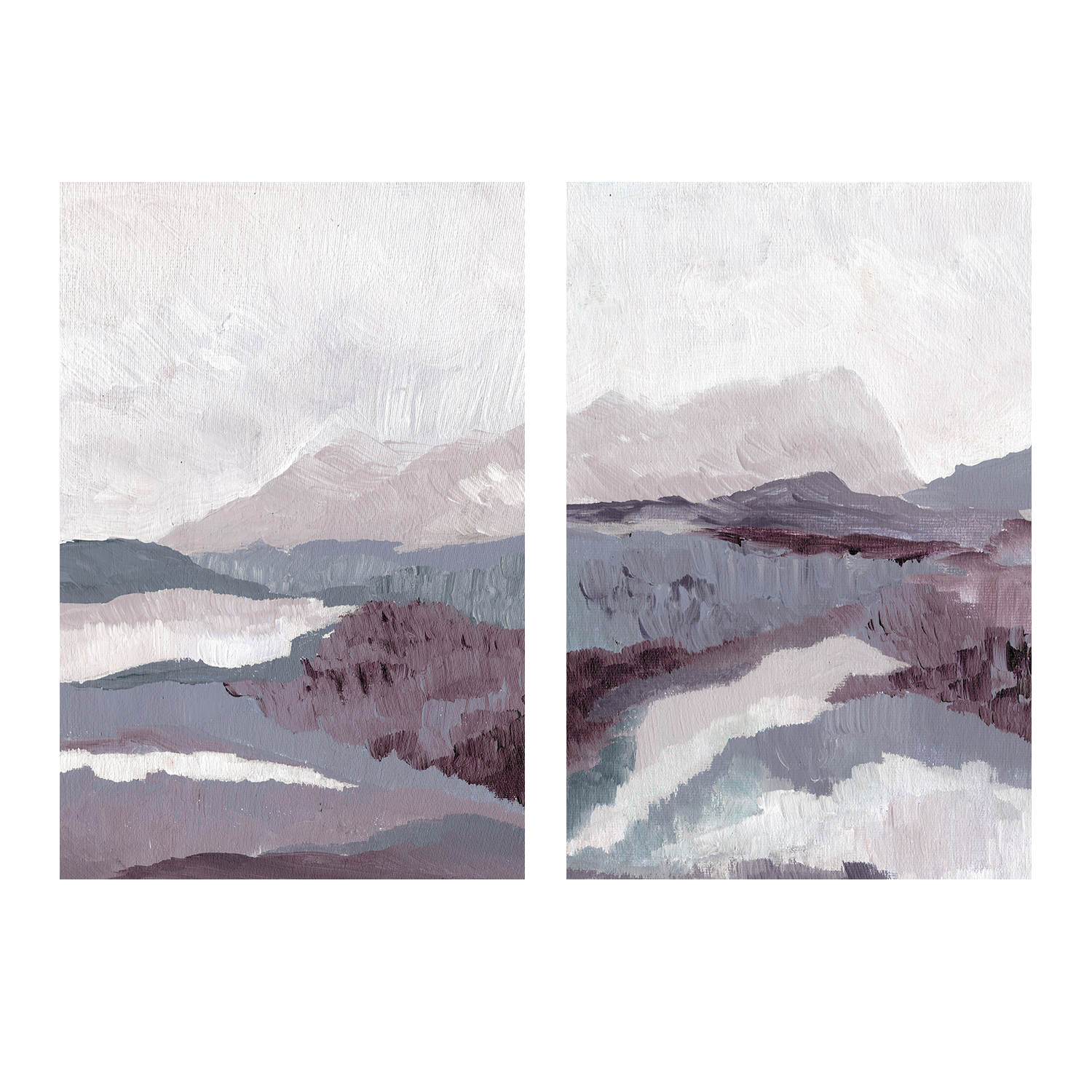 wall-art-print-canvas-poster-framed-Dreamy Style B & Dreamy Landscape Style B, Set Of 2 , By Nikita Jariwala-1