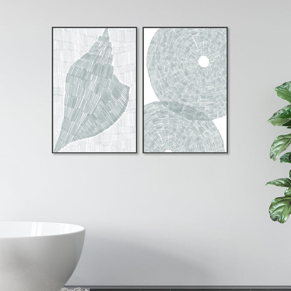 wall-art-print-canvas-poster-framed-Drifted Conch Shell-Salty Sea Urchin shell , Set Of 2, By Jetty Home , By Jetty Home-2