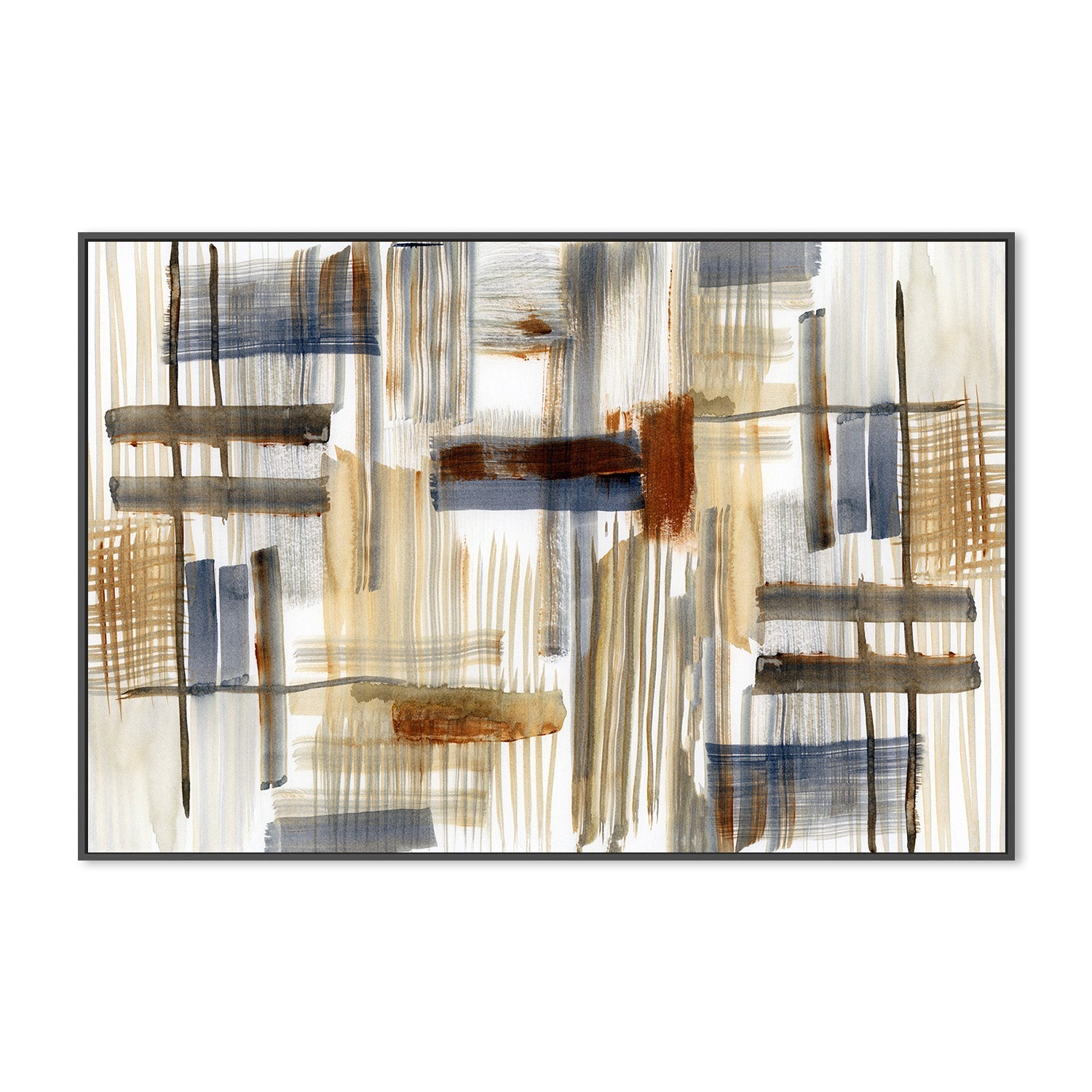 wall-art-print-canvas-poster-framed-Earthtone Shapes, Style B-3