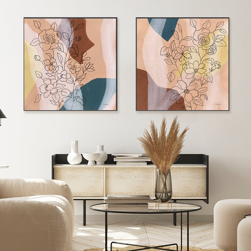 wall-art-print-canvas-poster-framed-Earthy Boho Lace, Set of 2-by-Silvia Vassileva-Gioia Wall Art