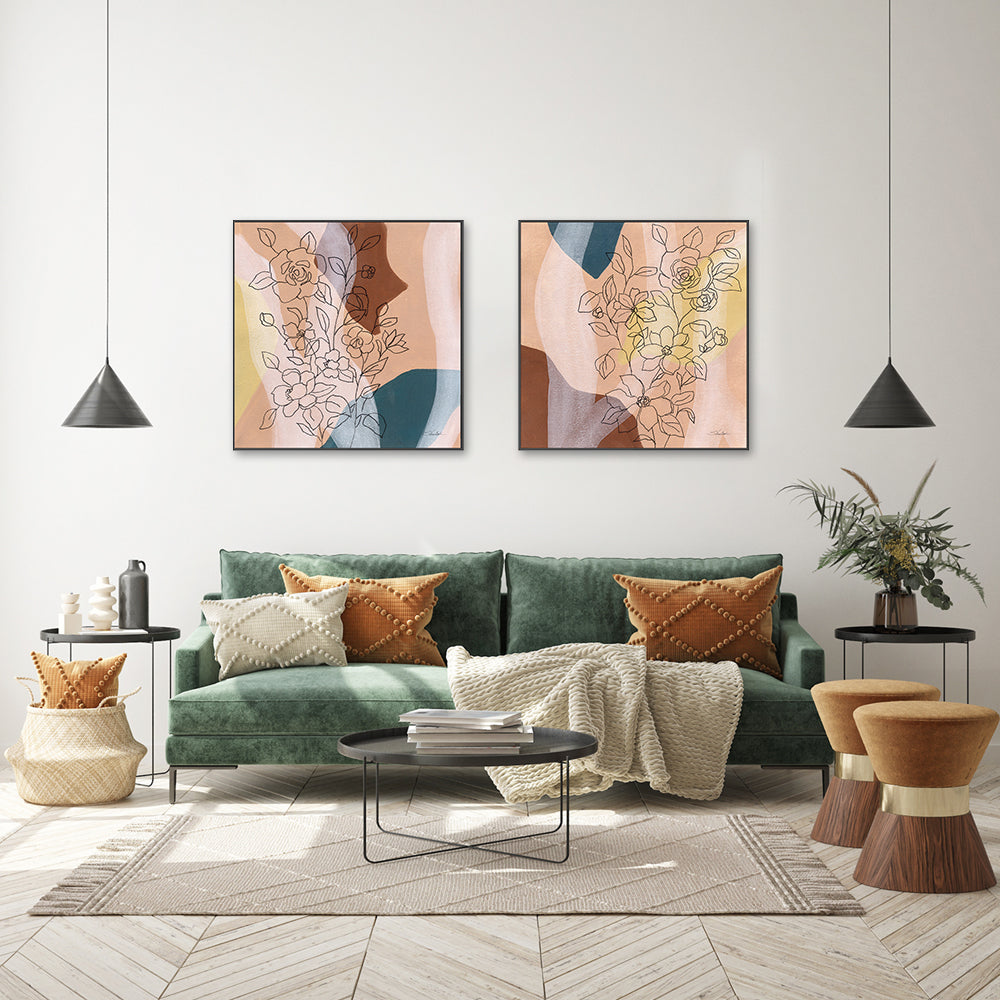 wall-art-print-canvas-poster-framed-Earthy Boho Lace, Set of 2-by-Silvia Vassileva-Gioia Wall Art