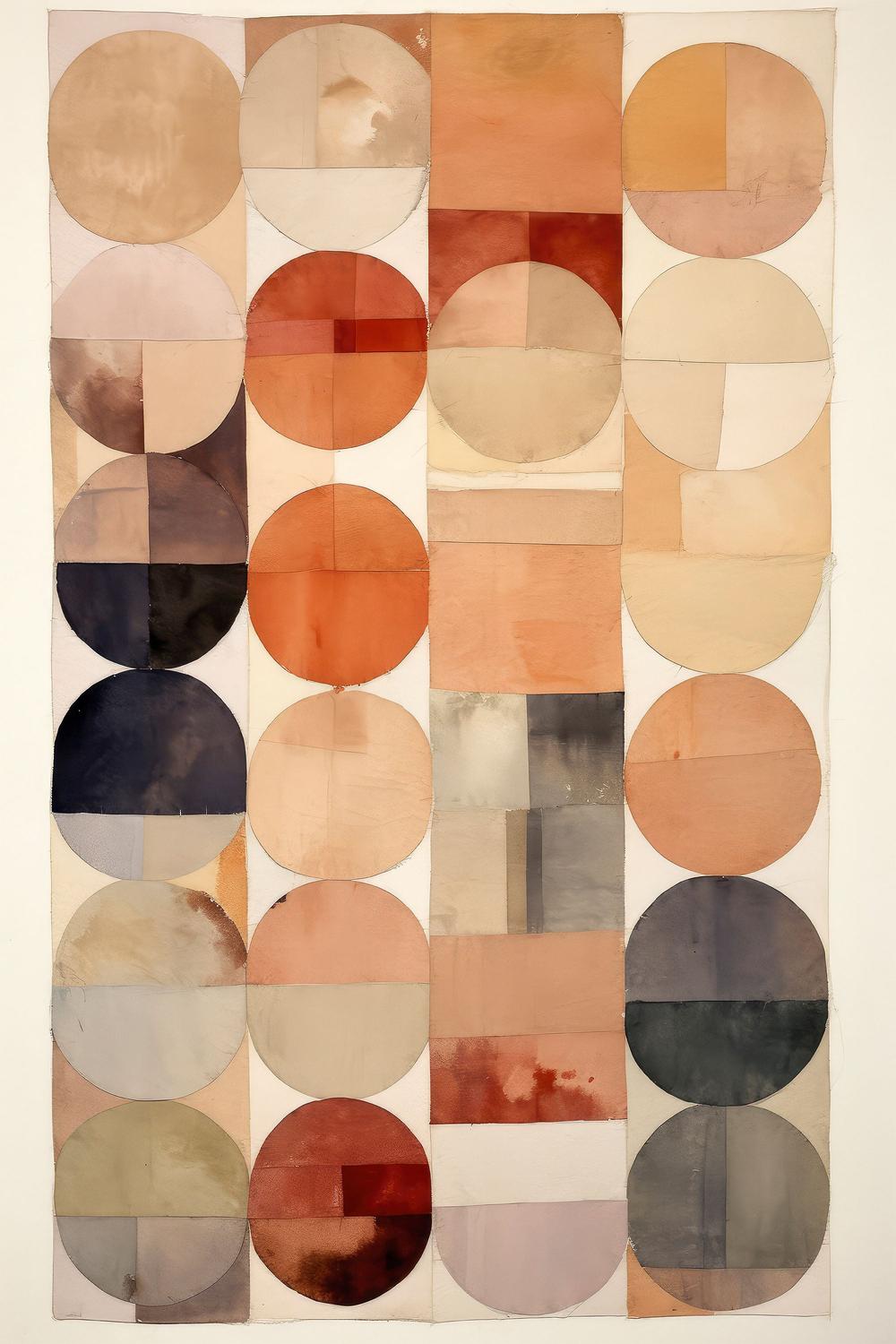wall-art-print-canvas-poster-framed-Earthy Geometric Flow-1