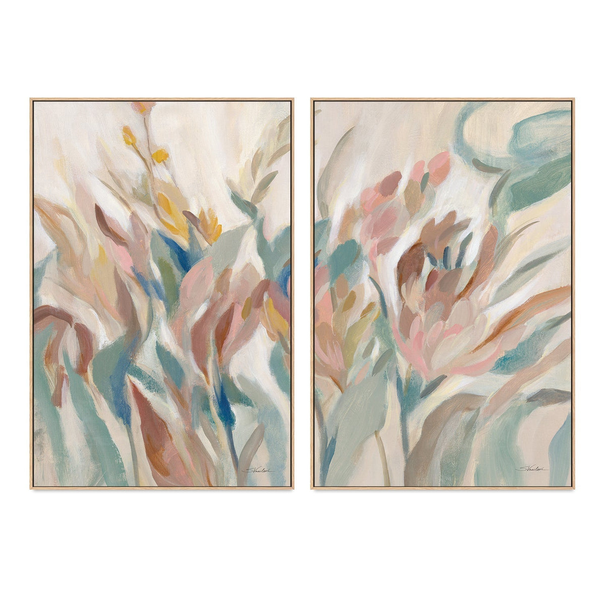 wall-art-print-canvas-poster-framed-Eden Breeze, Style A & B, Set Of 2 , By Silvia Vassileva-GIOIA-WALL-ART