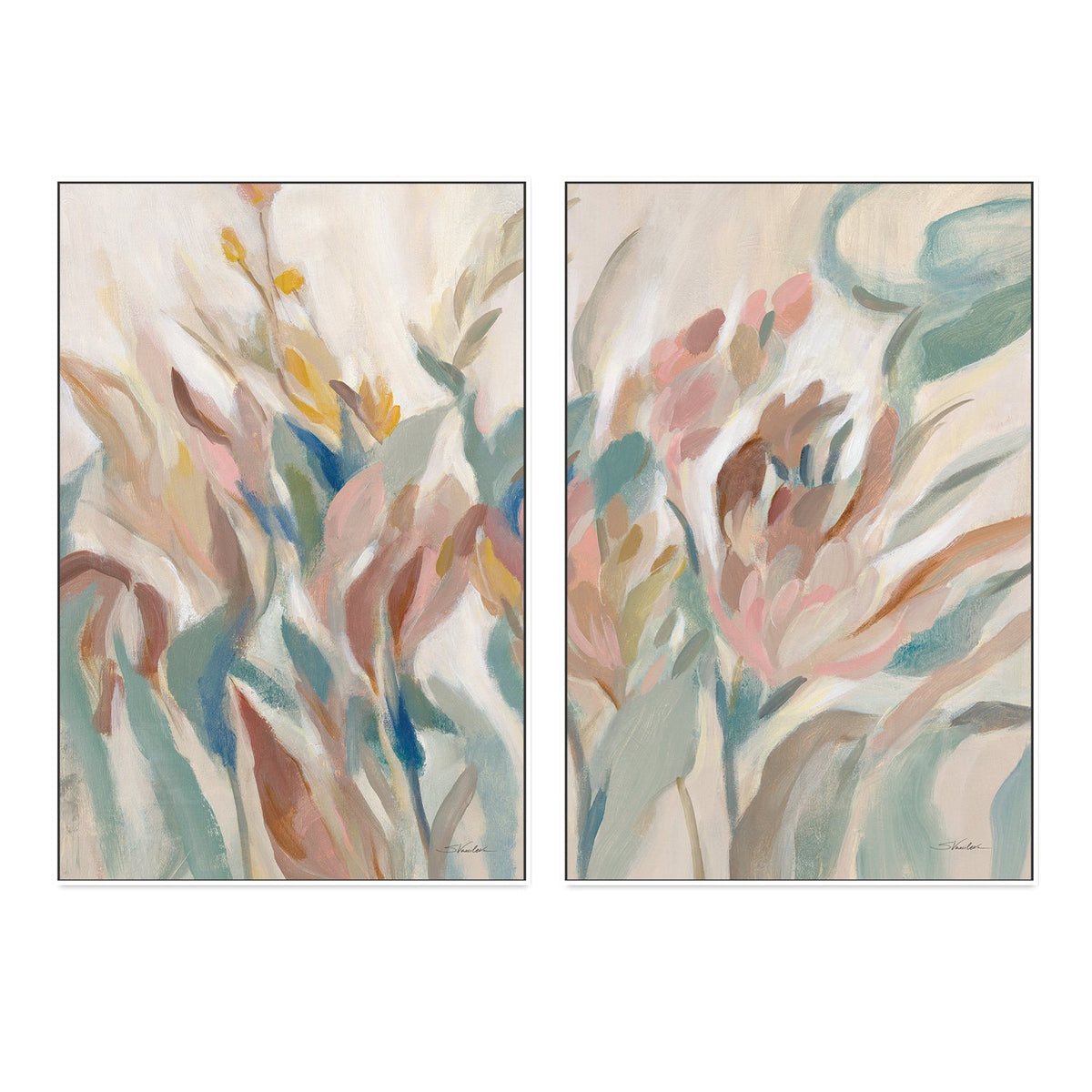 wall-art-print-canvas-poster-framed-Eden Breeze, Style A & B, Set Of 2 , By Silvia Vassileva-GIOIA-WALL-ART