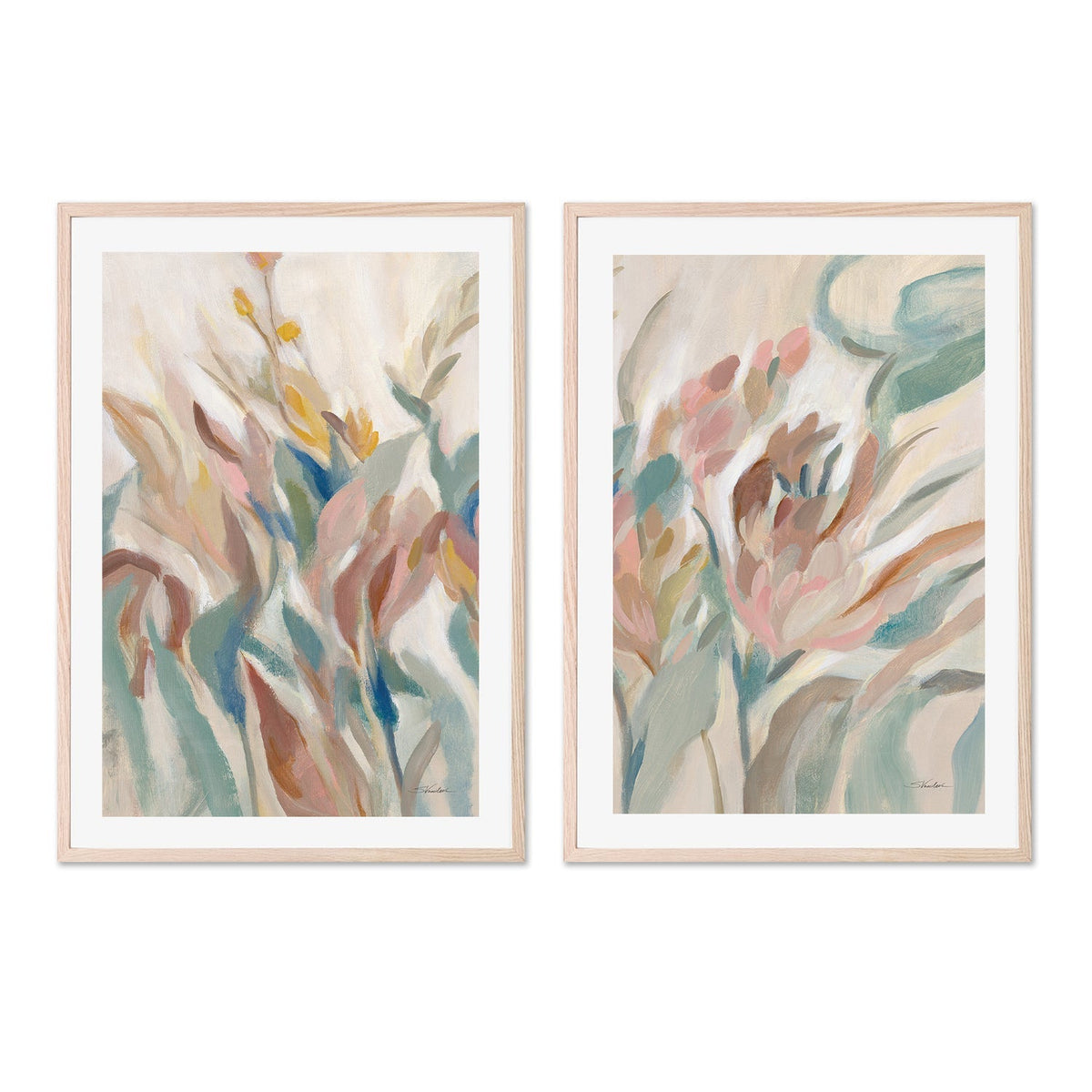 wall-art-print-canvas-poster-framed-Eden Breeze, Style A & B, Set Of 2 , By Silvia Vassileva-GIOIA-WALL-ART