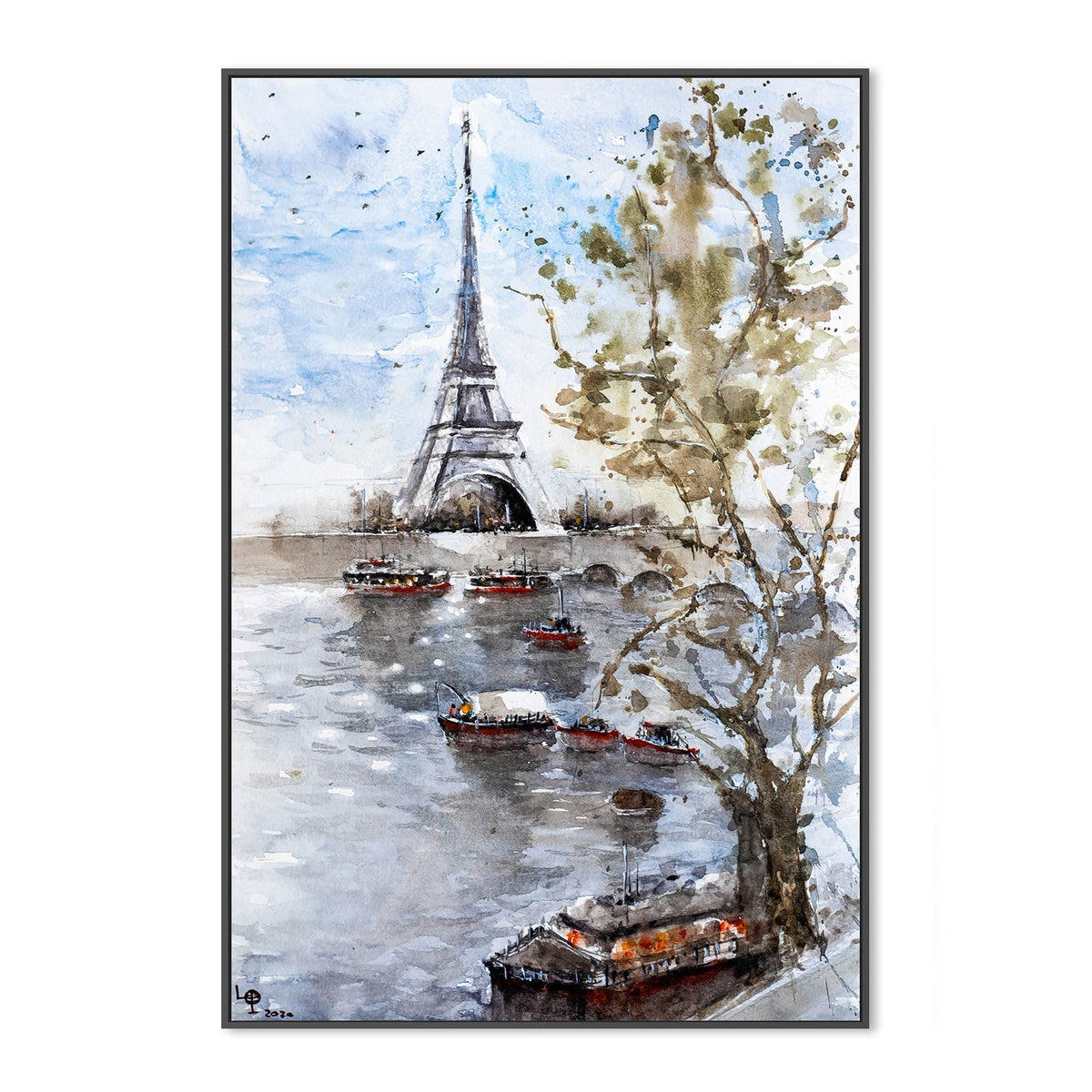 wall-art-print-canvas-poster-framed-Eiffel Tower , By Lilou Online Fine Arts-GIOIA-WALL-ART