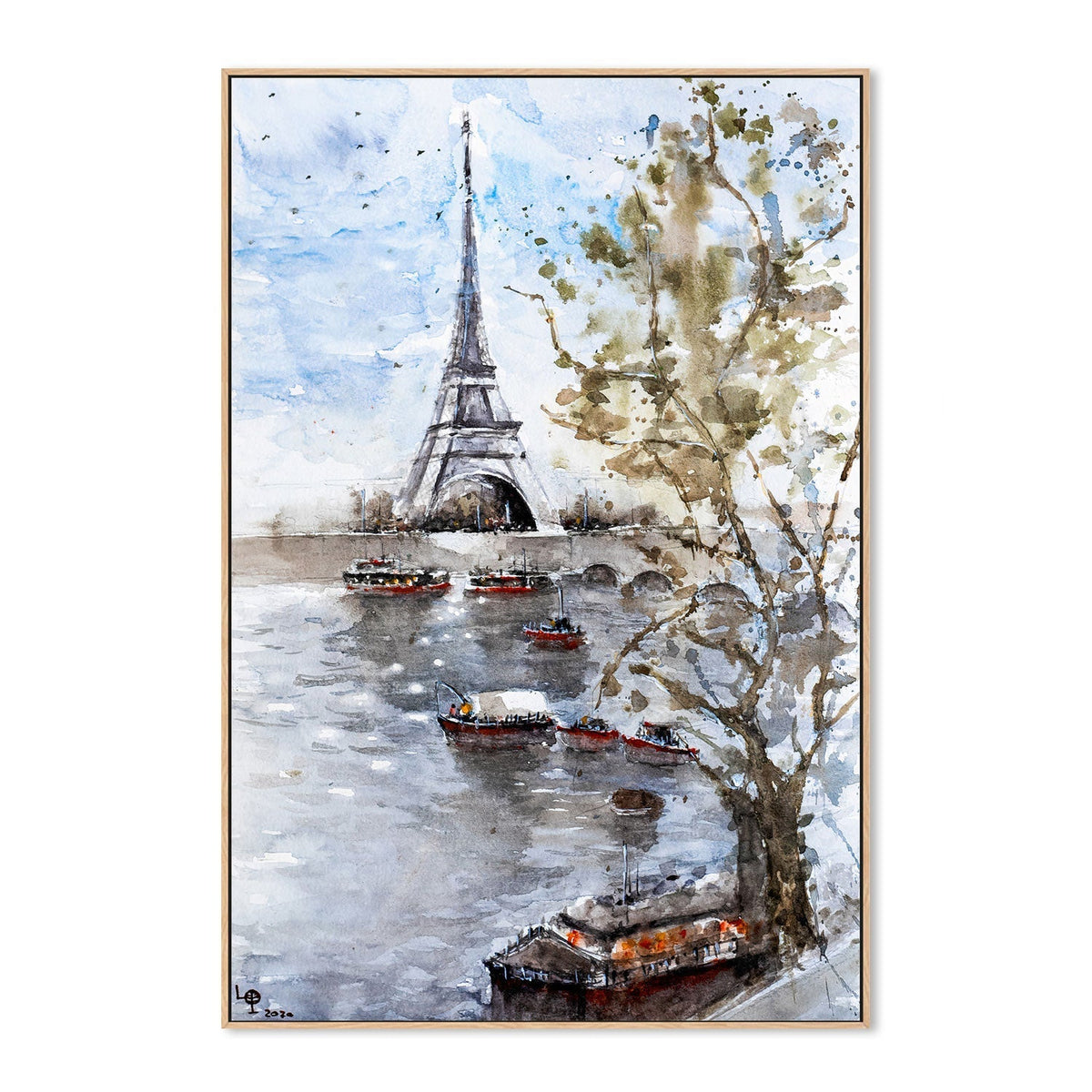 wall-art-print-canvas-poster-framed-Eiffel Tower , By Lilou Online Fine Arts-GIOIA-WALL-ART