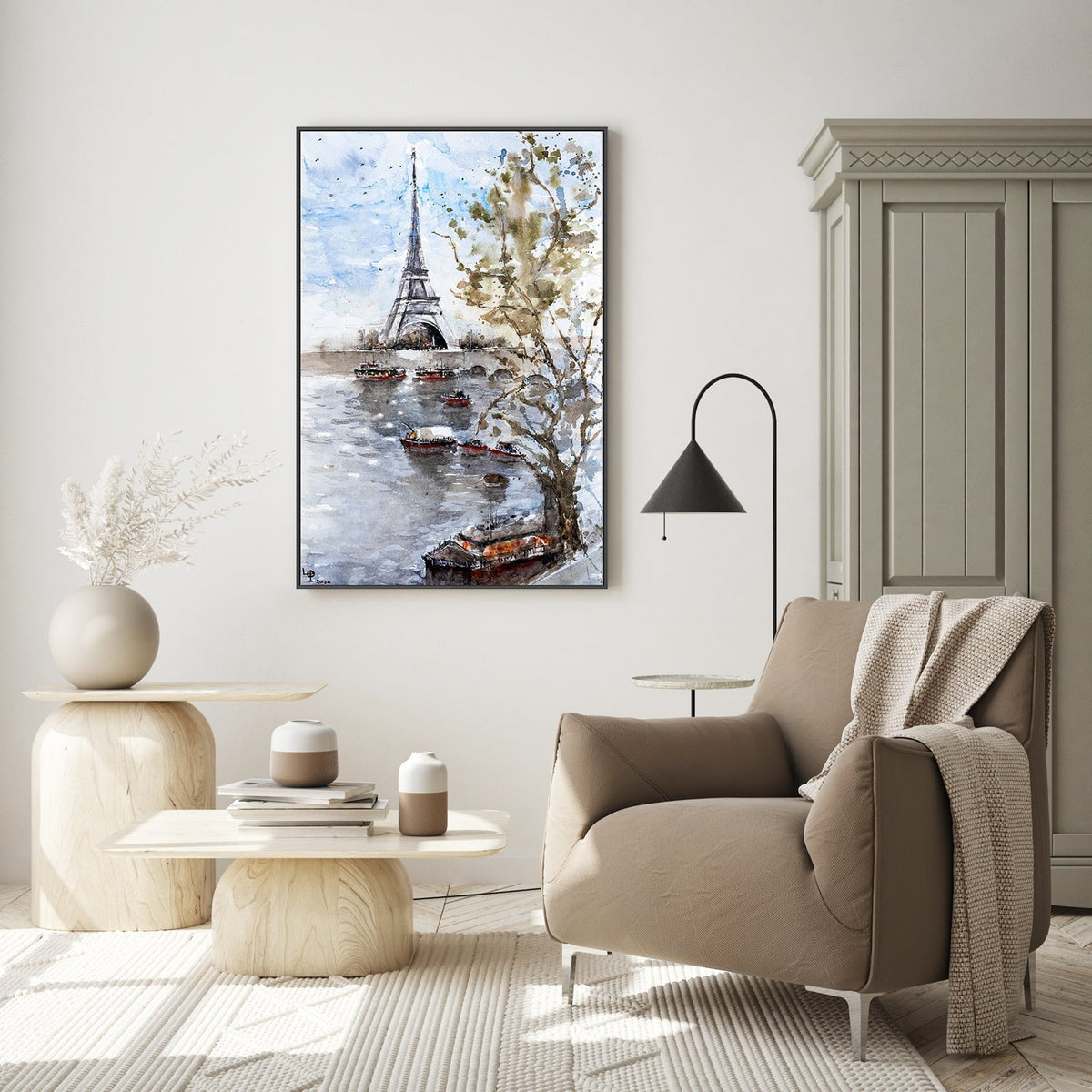 wall-art-print-canvas-poster-framed-Eiffel Tower , By Lilou Online Fine Arts-GIOIA-WALL-ART