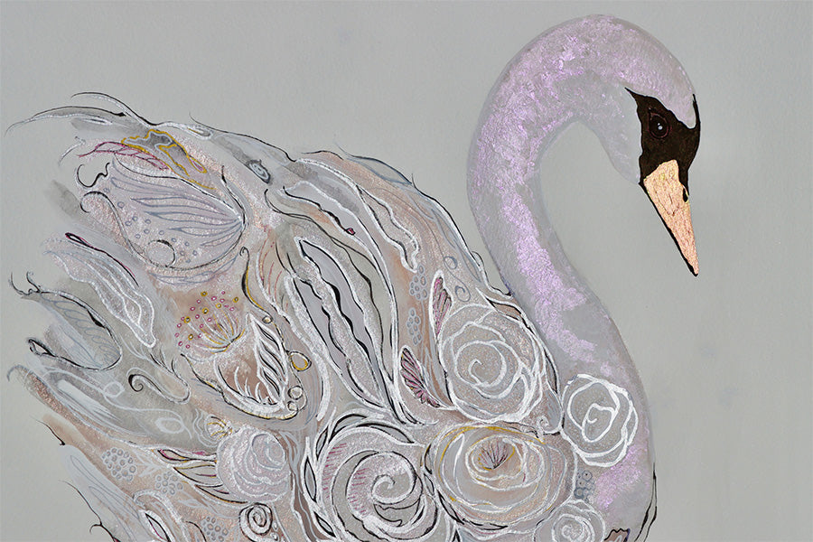 wall-art-print-canvas-poster-framed-Elegant Swan-1