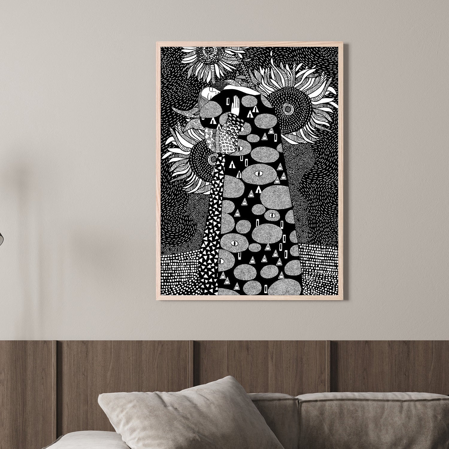 wall-art-print-canvas-poster-framed-Embrace With Sunflowers-2