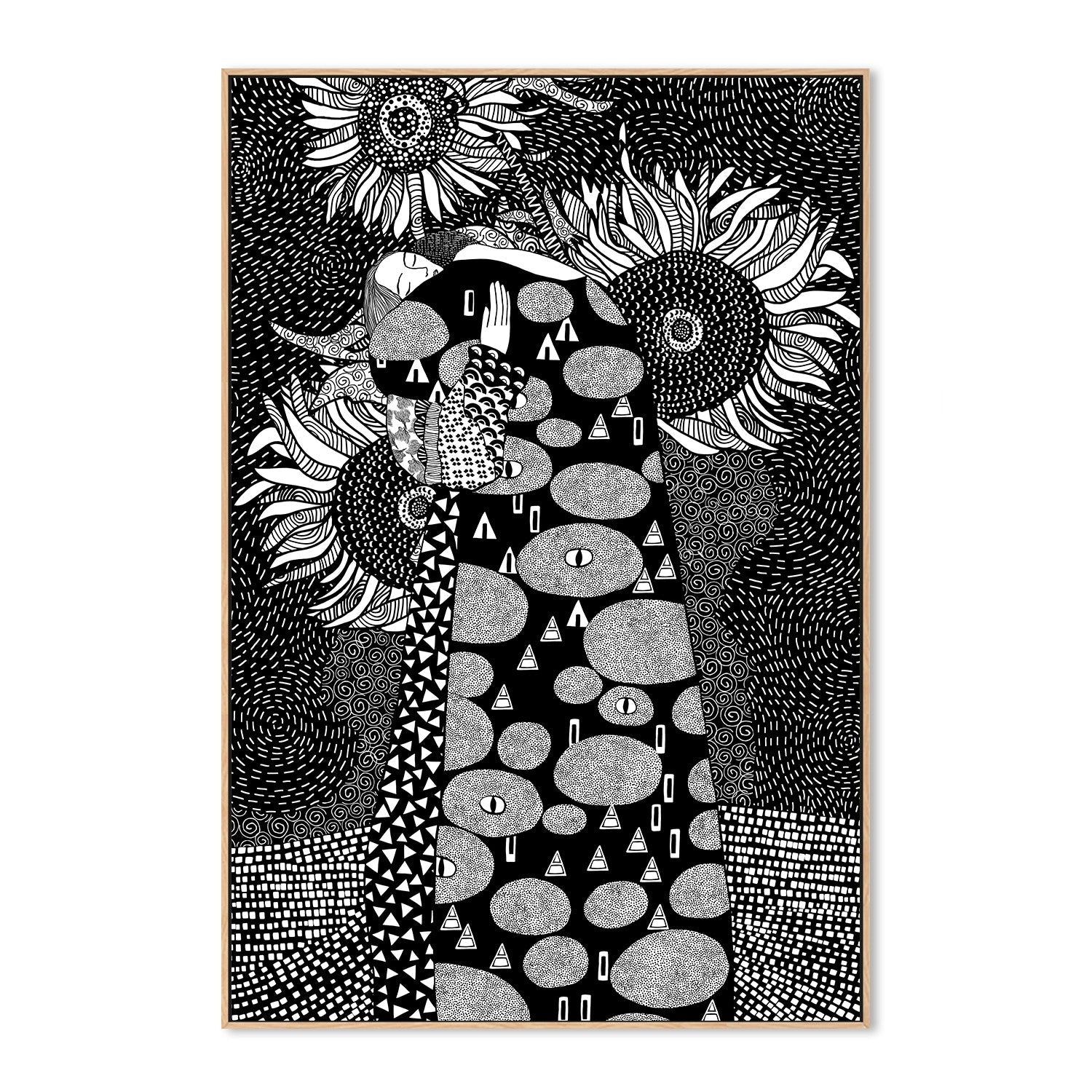 wall-art-print-canvas-poster-framed-Embrace With Sunflowers-4