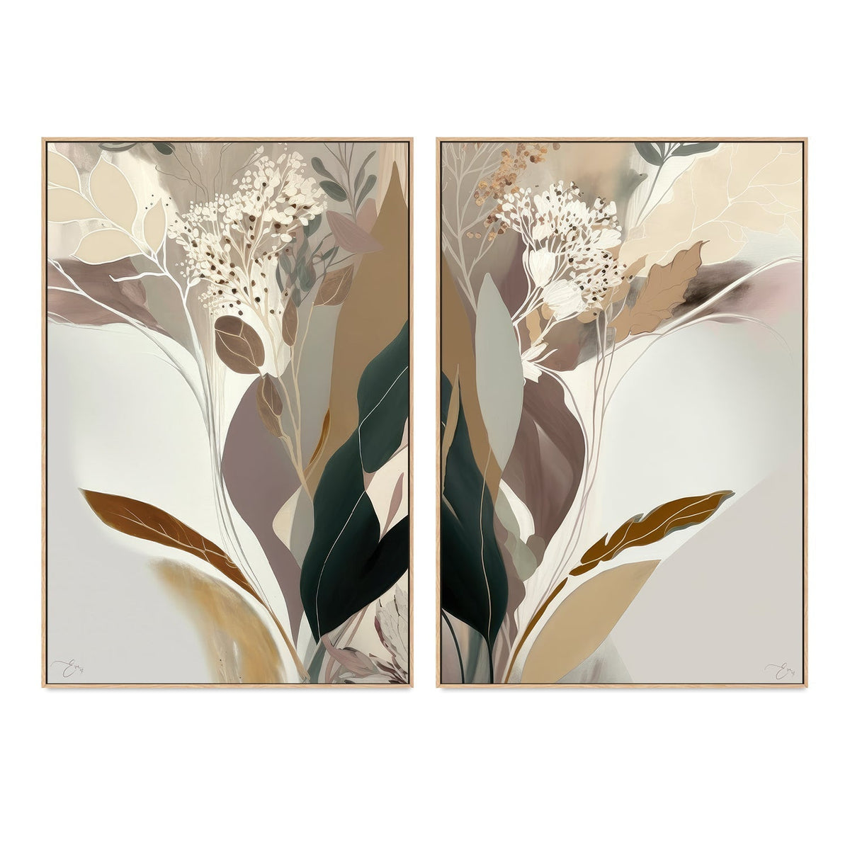 wall-art-print-canvas-poster-framed-Enchanted Meadow, Style A & B, Set Of 2 , By Bella Eve-GIOIA-WALL-ART