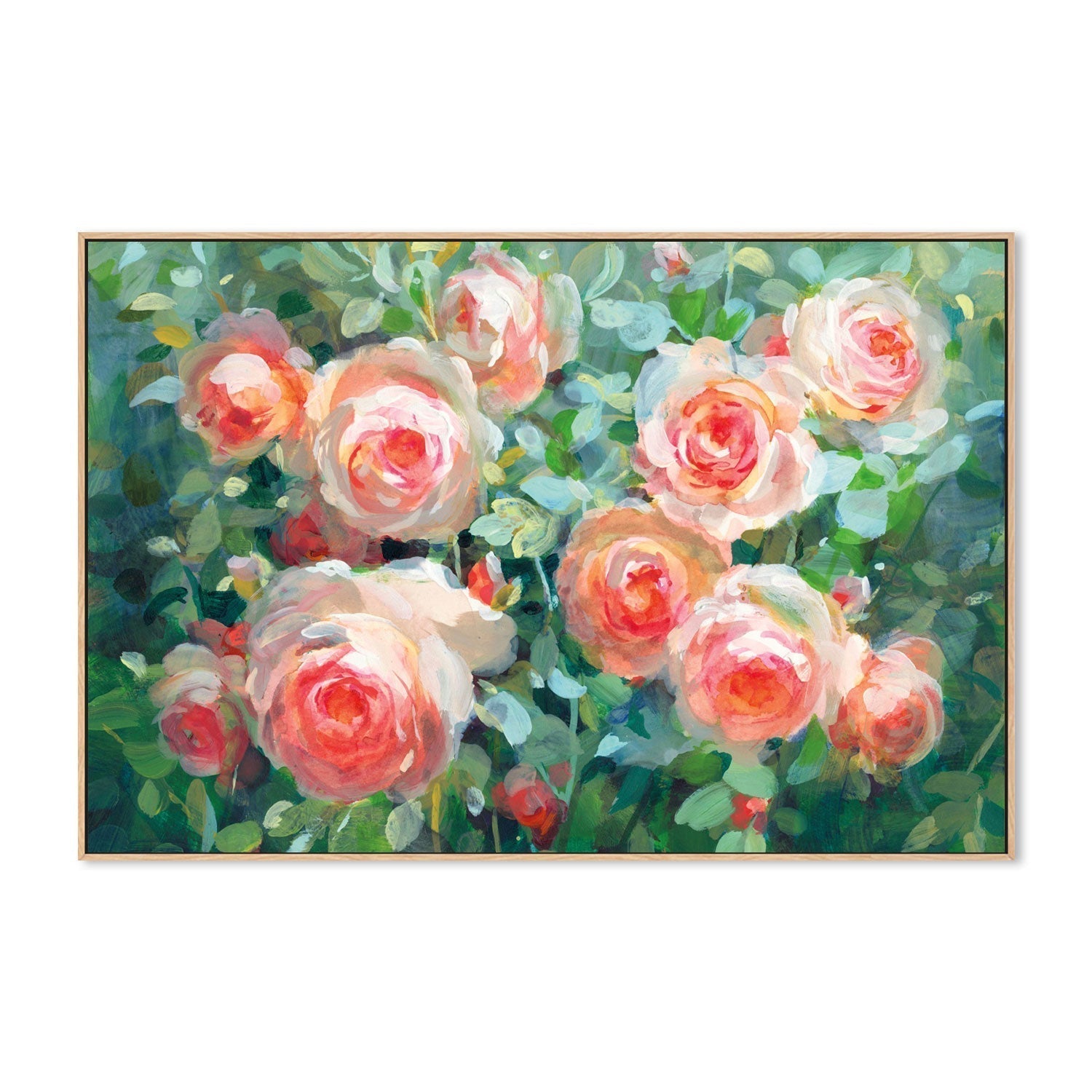 wall-art-print-canvas-poster-framed-English Roses-by-Danhui Nai-Gioia Wall Art
