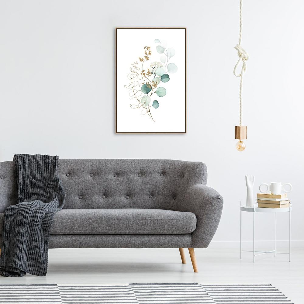 wall-art-print-canvas-poster-framed-Eucalyptus Leaves With Golden Twigs, Style A-by-Gioia Wall Art-Gioia Wall Art