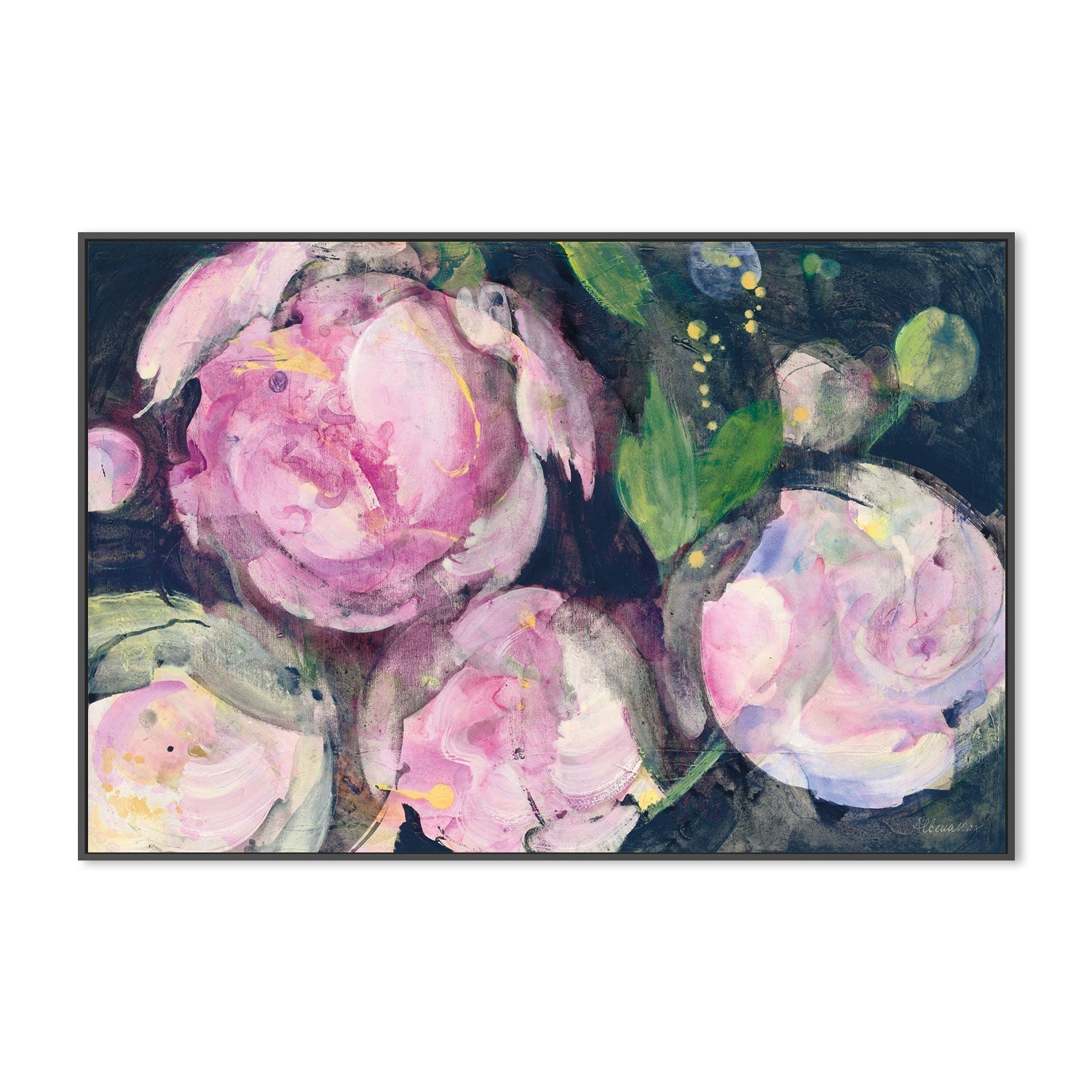 wall-art-print-canvas-poster-framed-Evening Peonies, Style B , By Albena Hristova-GIOIA-WALL-ART