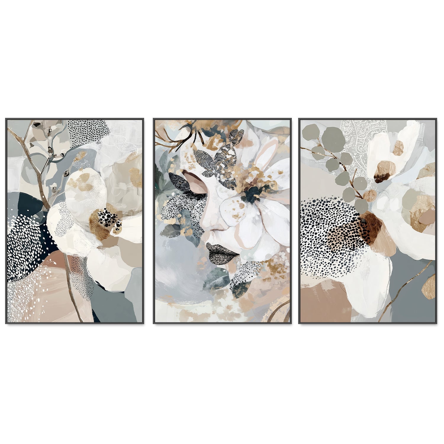 wall-art-print-canvas-poster-framed-Fae, Style A, B & C, Set Of 3-3