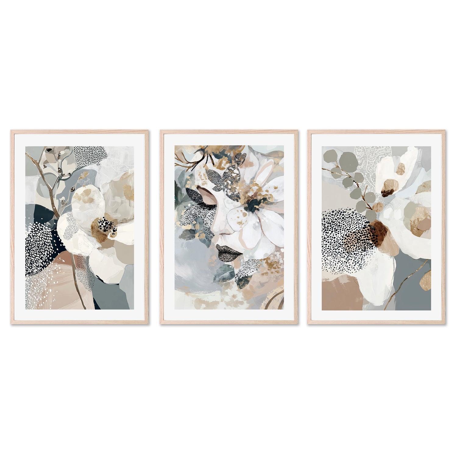 wall-art-print-canvas-poster-framed-Fae, Style A, B & C, Set Of 3-6