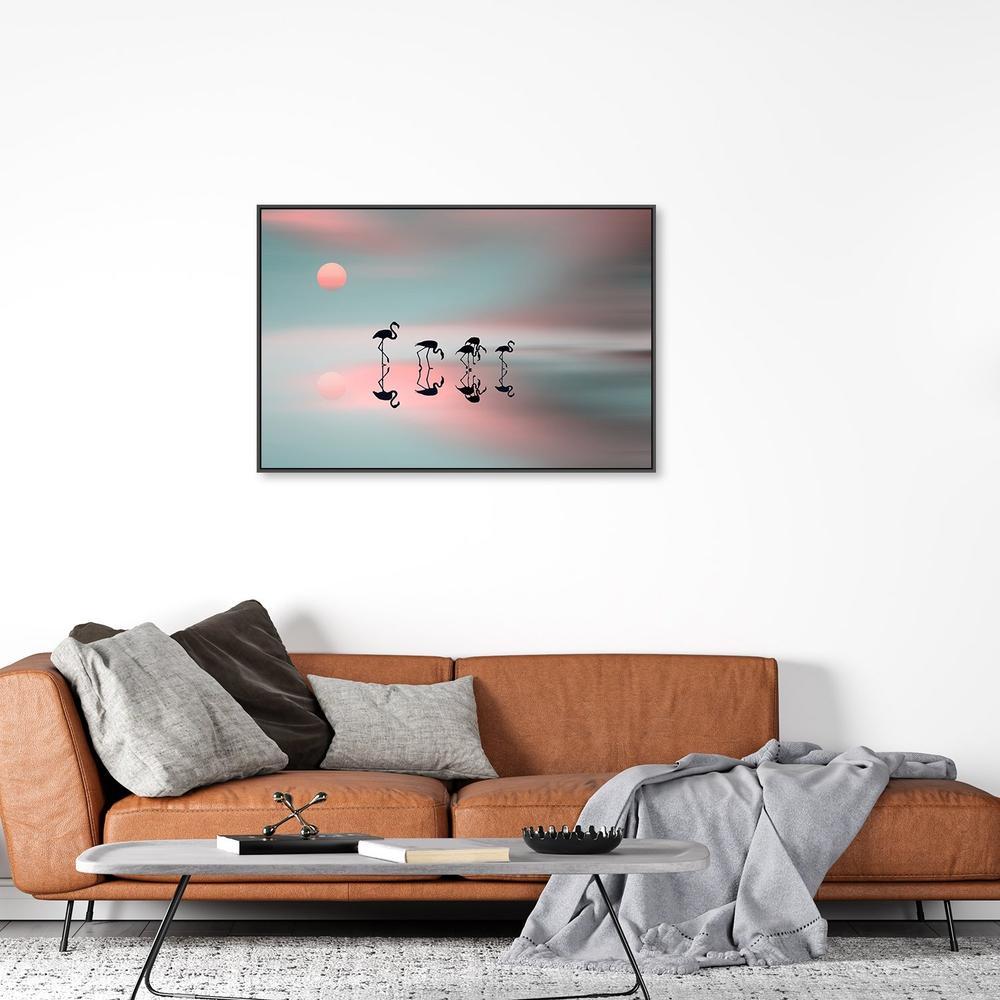 wall-art-print-canvas-poster-framed-Family Flamingos, By Natalia Baras-by-Plus X Studio-Gioia Wall Art