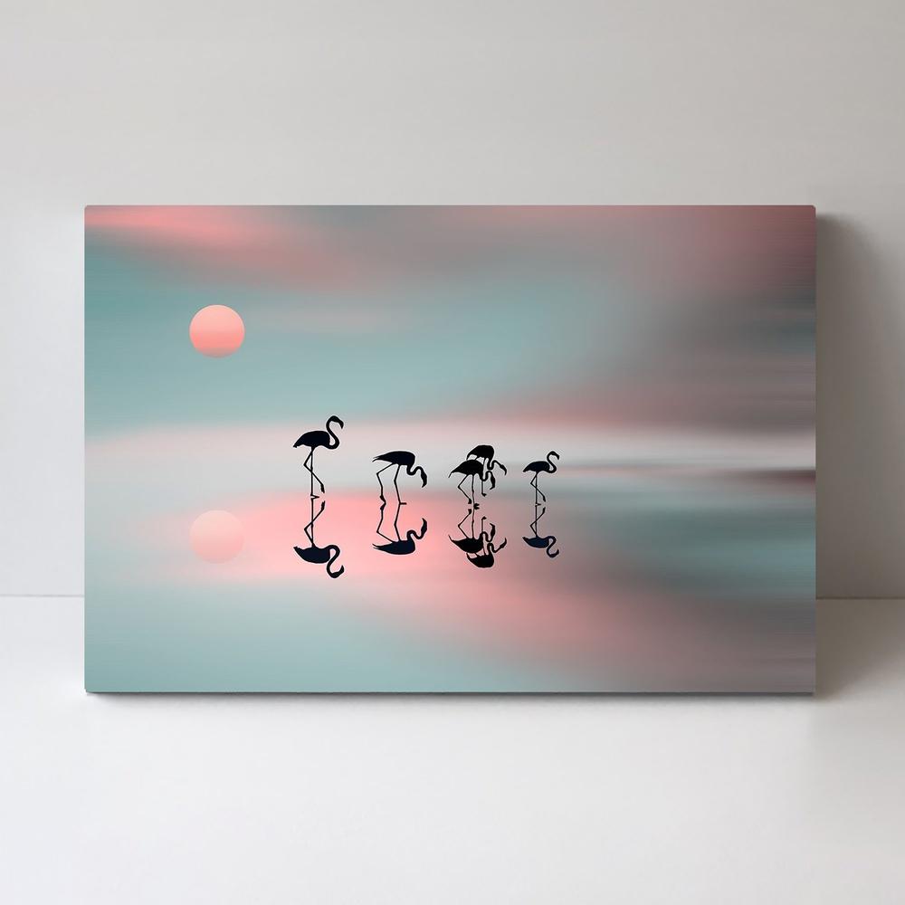wall-art-print-canvas-poster-framed-Family Flamingos, By Natalia Baras-by-Plus X Studio-Gioia Wall Art