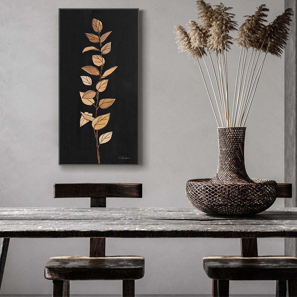 wall-art-print-canvas-poster-framed-Farm Branch on Black, Style B-by-Silvia Vassileva-Gioia Wall Art