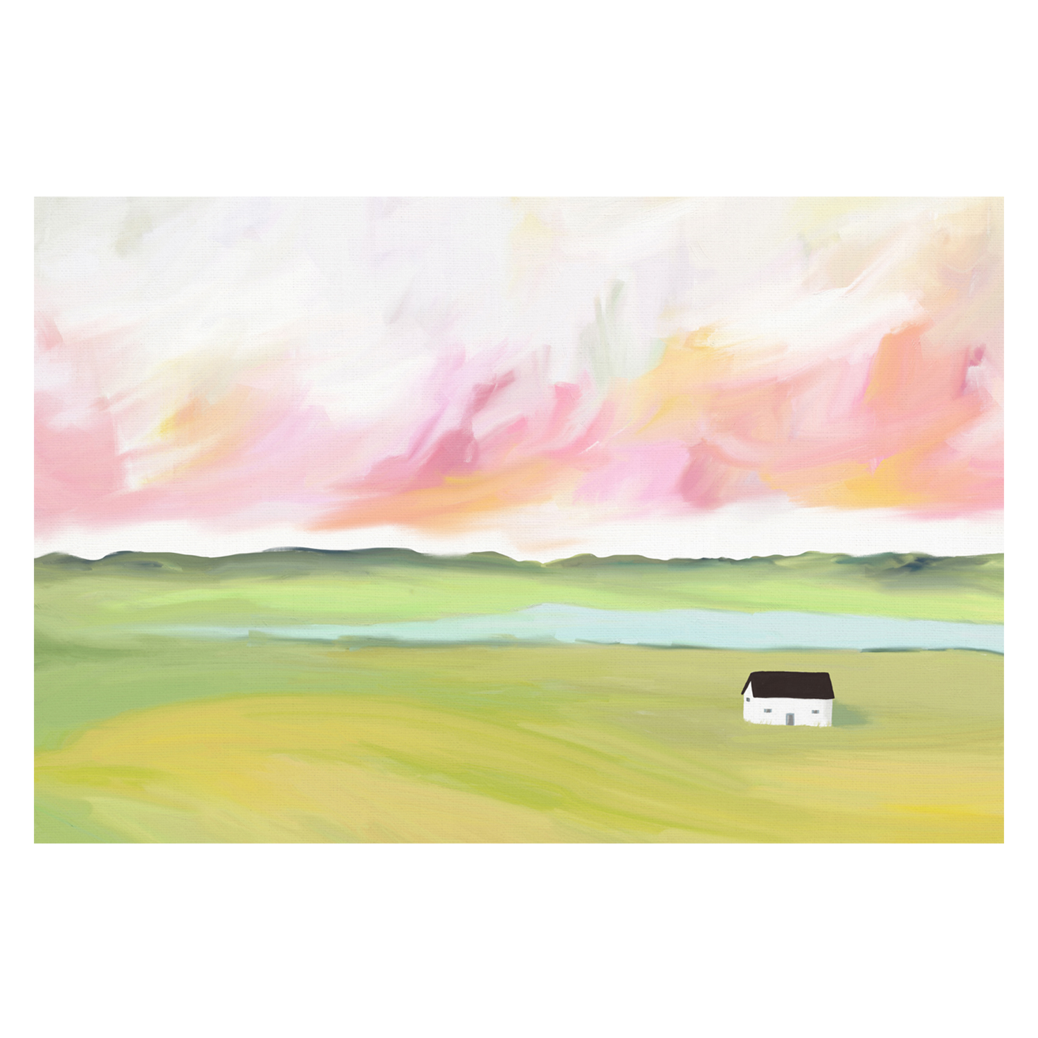 wall-art-print-canvas-poster-framed-Farm House by The Lake , By Leah Straatsma-1