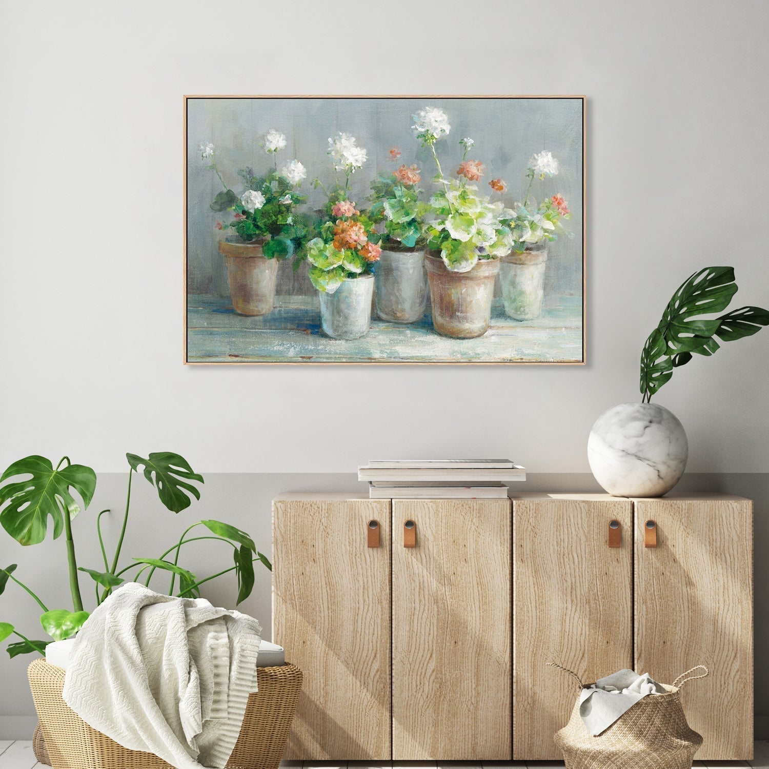 wall-art-print-canvas-poster-framed-Farmhouse Geraniums-by-Danhui Nai-Gioia Wall Art