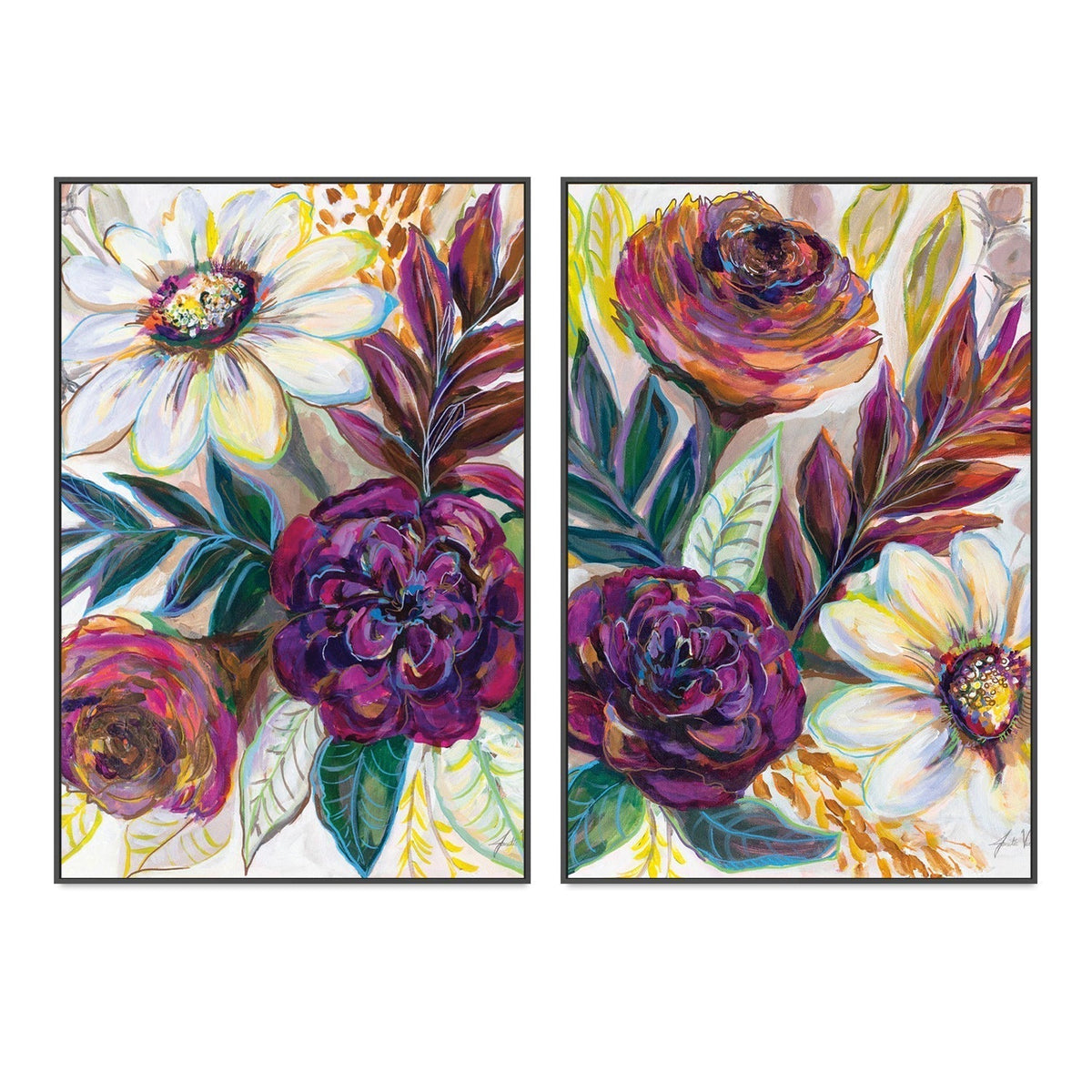 wall-art-print-canvas-poster-framed-Festive Season, Set of 2-by-Jeanette Vertentes-Gioia Wall Art