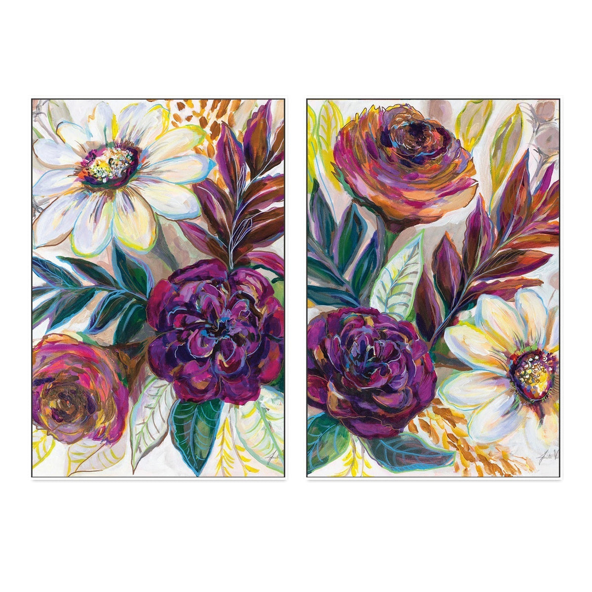 wall-art-print-canvas-poster-framed-Festive Season, Set of 2-by-Jeanette Vertentes-Gioia Wall Art