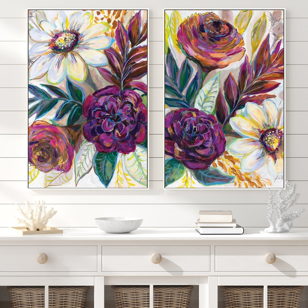 wall-art-print-canvas-poster-framed-Festive Season, Set of 2-by-Jeanette Vertentes-Gioia Wall Art