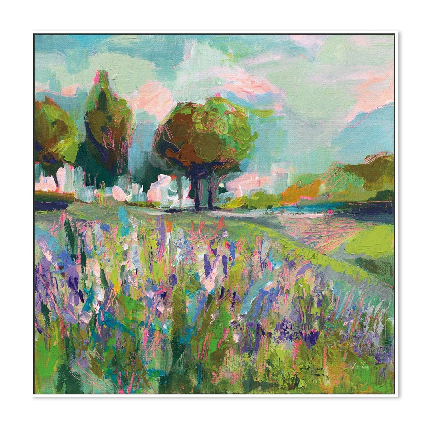 wall-art-print-canvas-poster-framed-Field of Flowers-by-Jeanette Vertentes-Gioia Wall Art