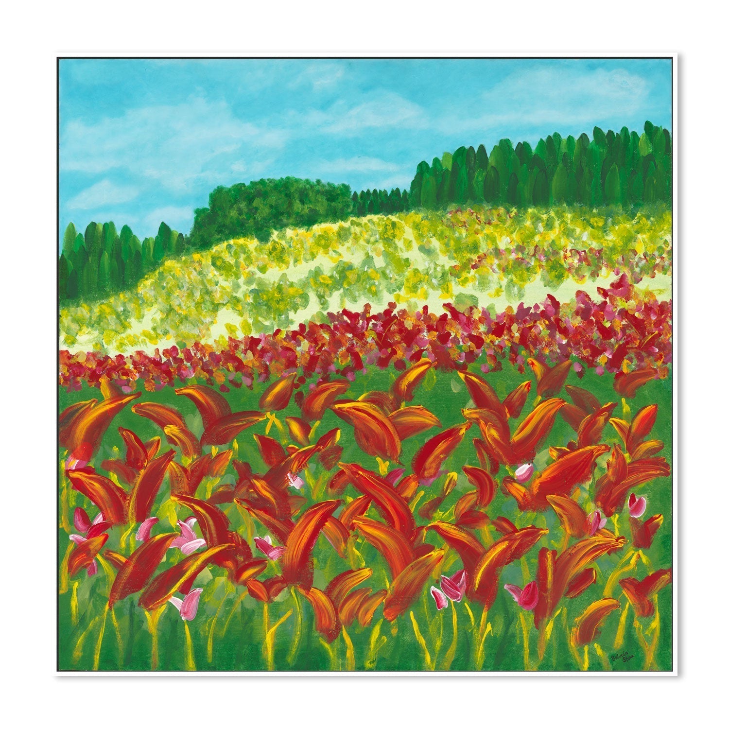 wall-art-print-canvas-poster-framed-Fiery Flora , By Belinda Stone-GIOIA-WALL-ART