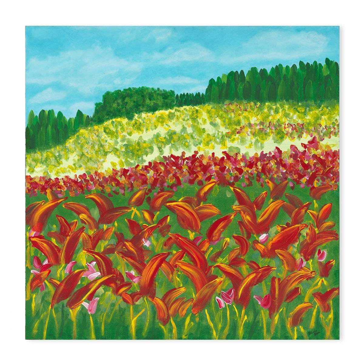 wall-art-print-canvas-poster-framed-Fiery Flora In The Green Oasis, Set Of 2 , By Belinda Stone-GIOIA-WALL-ART