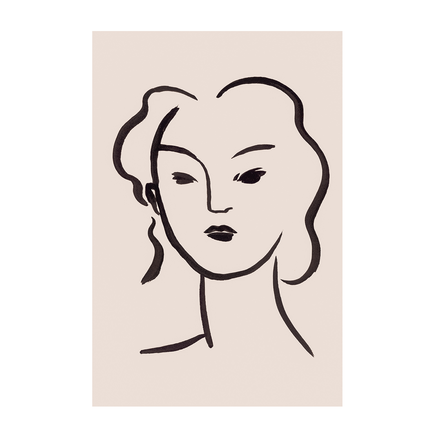 wall-art-print-canvas-poster-framed-Figurative Face Brown, Style A & B, Set Of 2-9