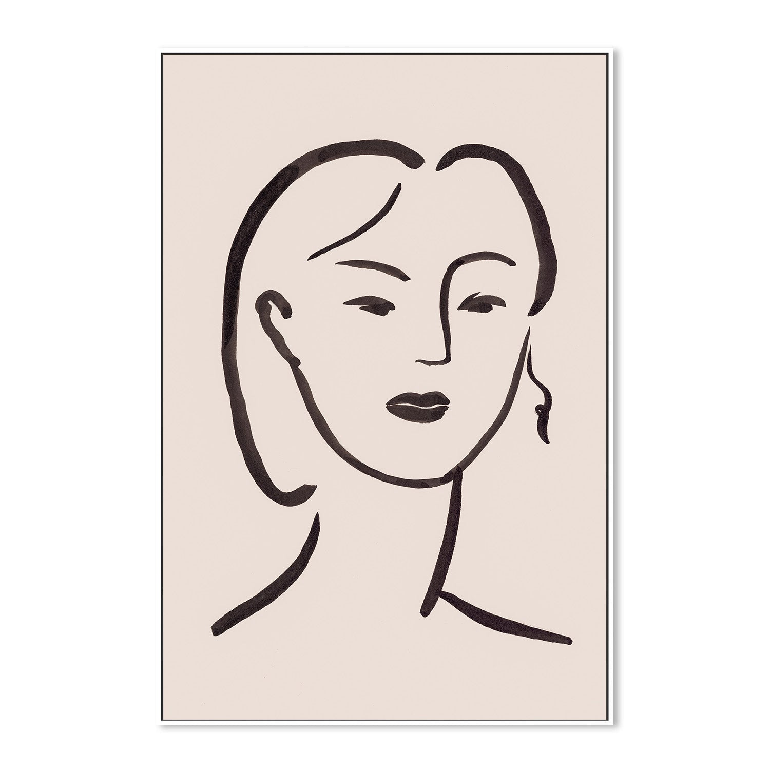 wall-art-print-canvas-poster-framed-Figurative Face Brown, Style B-5