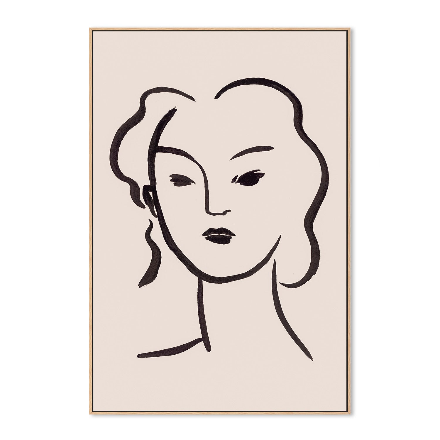 wall-art-print-canvas-poster-framed-Figurative Face Brown, Style C-4