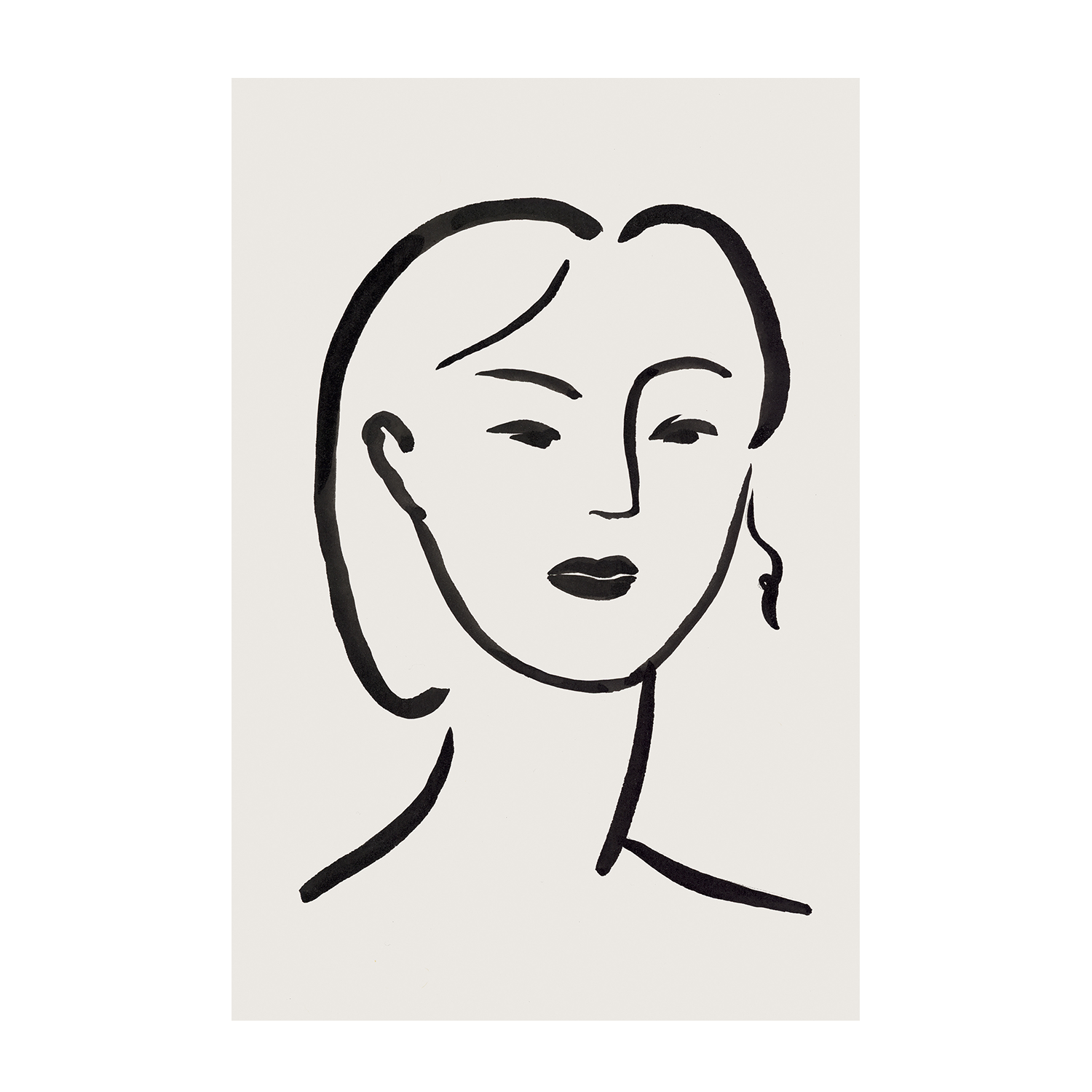 wall-art-print-canvas-poster-framed-Figurative Face, Style A & B, Set Of 2-8