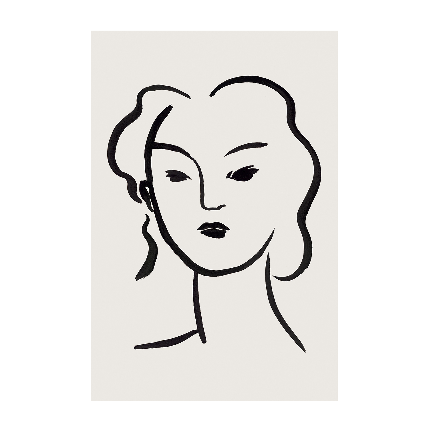 wall-art-print-canvas-poster-framed-Figurative Face, Style C-1
