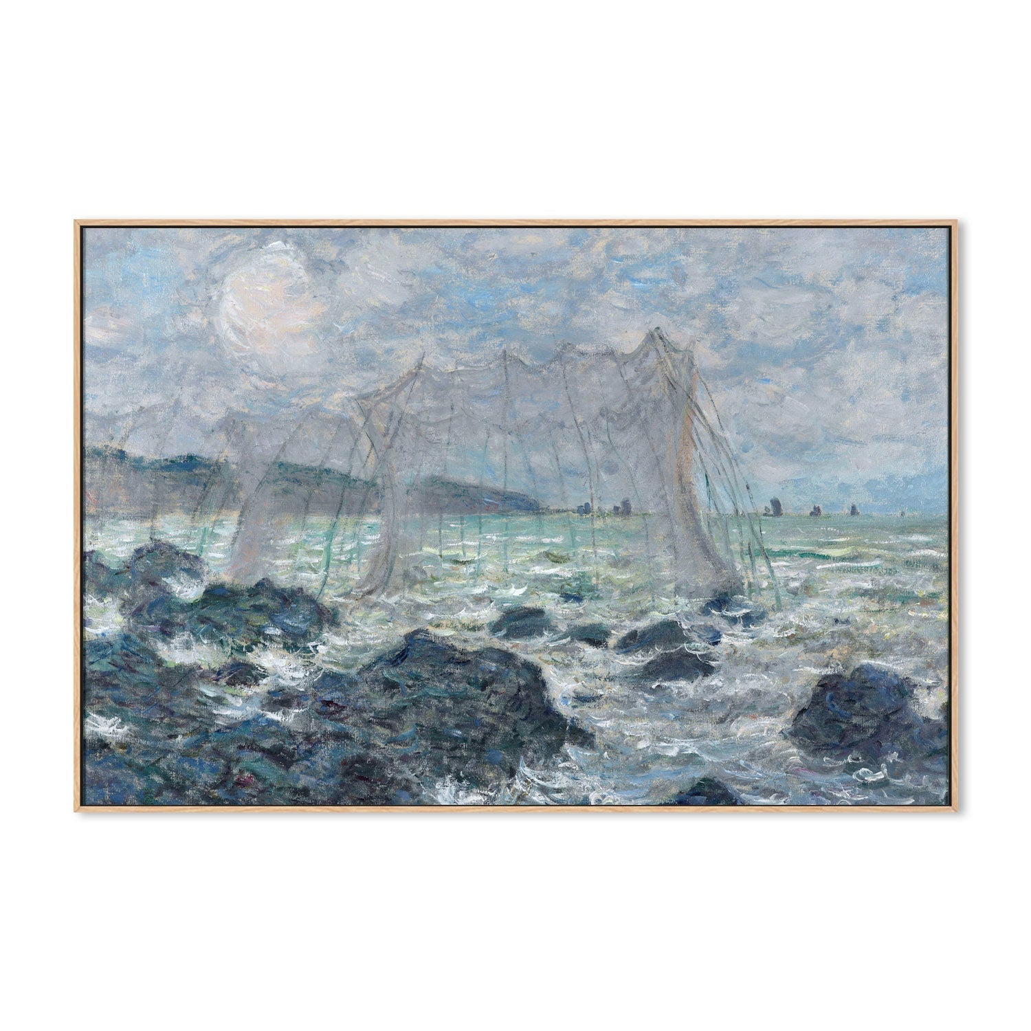 wall-art-print-canvas-poster-framed-Fishing Nets at Pourville 1882 , By Monet-by-Gioia Wall Art-Gioia Wall Art