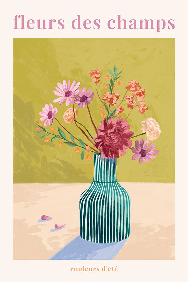 wall-art-print-canvas-poster-framed-Fleur Des Champs - Green-1