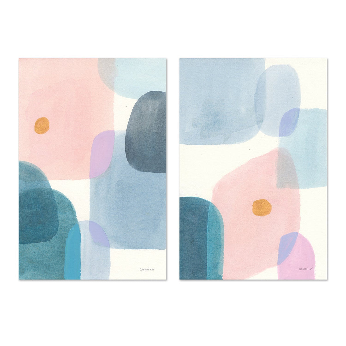 wall-art-print-canvas-poster-framed-Floating, Style A & B, Set Of 2 , By Danhui Nai-GIOIA-WALL-ART