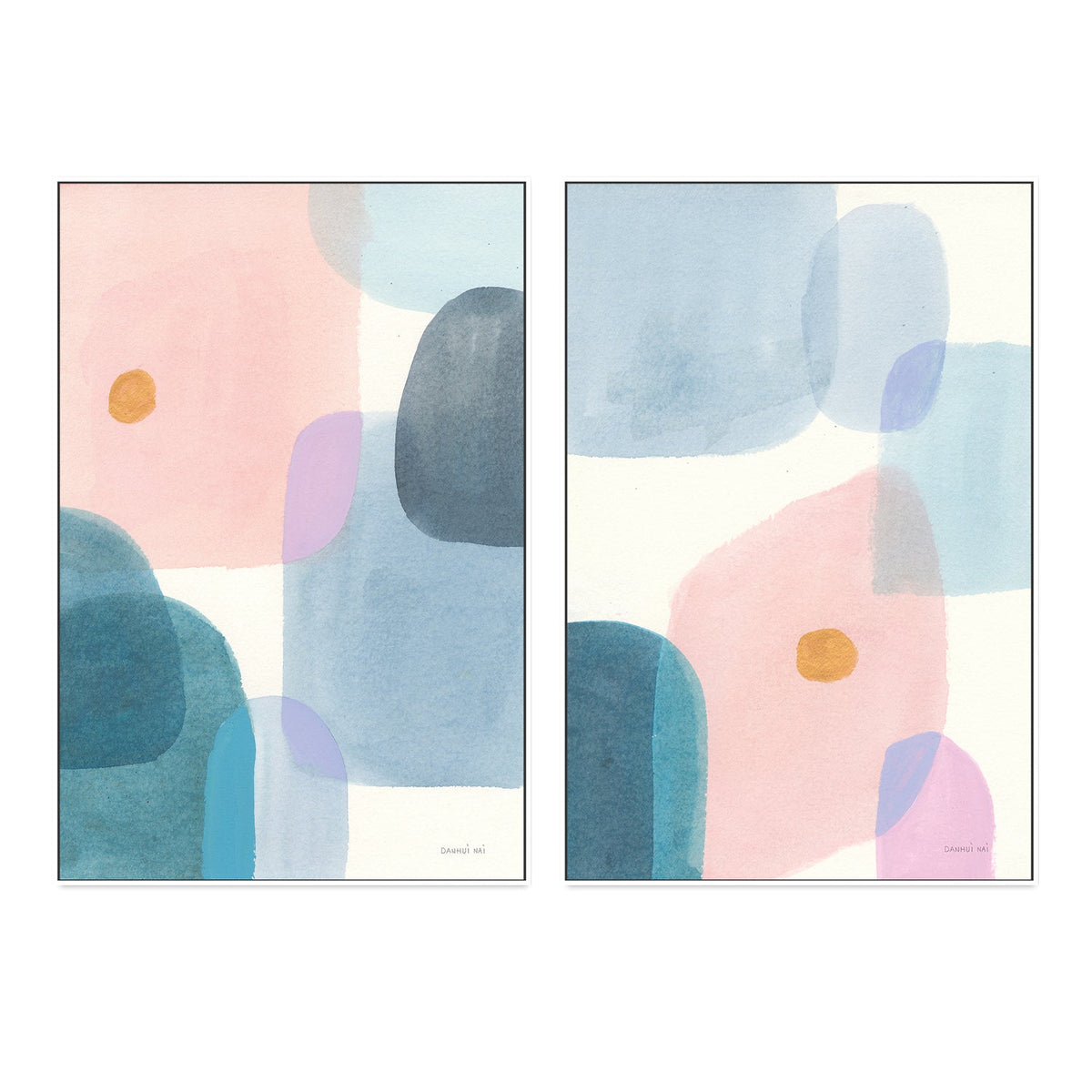 wall-art-print-canvas-poster-framed-Floating, Style A & B, Set Of 2 , By Danhui Nai-GIOIA-WALL-ART